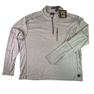 VTG 1946 Men’s Quarter Zip Pullover XXL Sand Stretch New With Tags